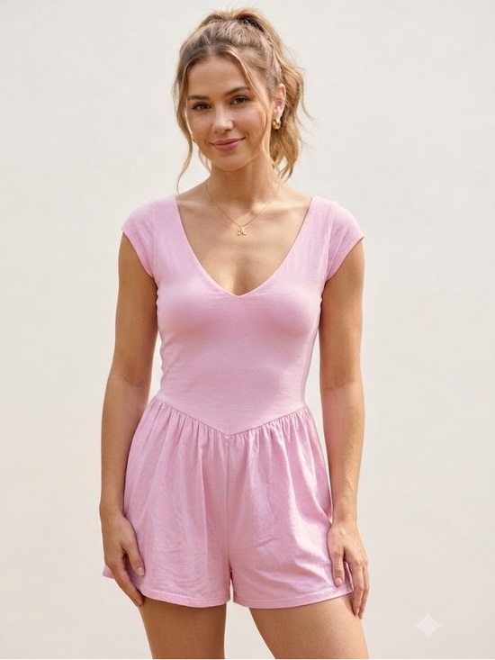wild fable Pants - Wild Fable Pink Sleeveless Romper Women's Size Small Soft Stretch Casual One Pie